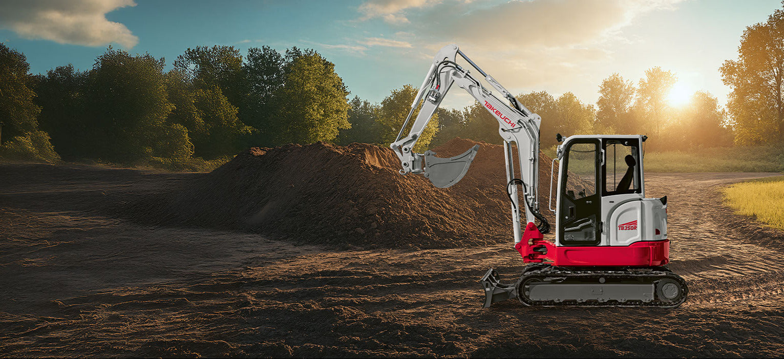 Takeuchi TB350 Minibagger Link führt zur Mietseite 